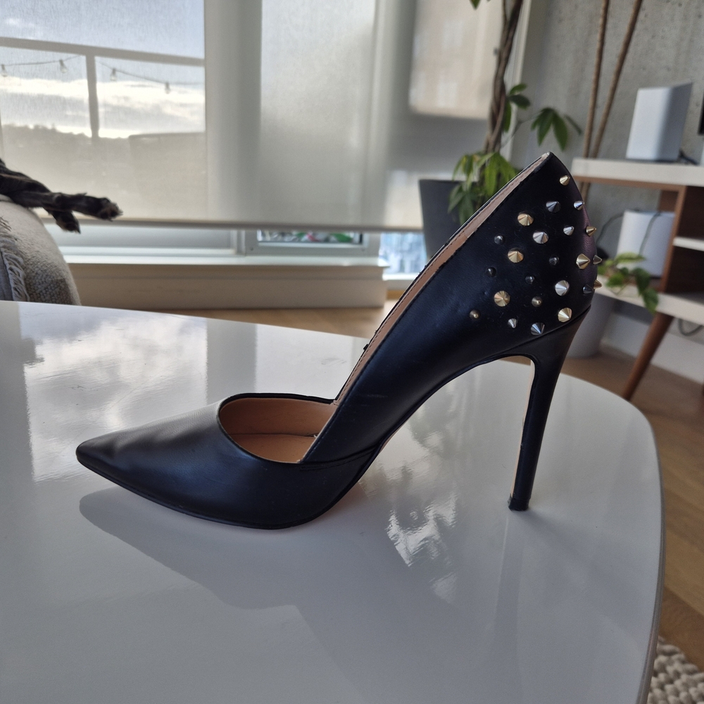 Mix No. 6 Women's Black Studded Stiletto Heels Size 7M Party Pumps 4” heels